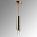 Pendant Lights Kitchen Island, Dimmable Island Cylinder Brass Pendant Light Fixture, 1 Light Bubble Acrylic Small Modern Pendant Lighting for Bedroom Bar, 3000K