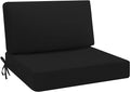 idee-home Outdoor Cushions for Patio Furniture, Waterproof Deep Seat Replacement Cushions for Hampton Bay Chairs, Garden, Lawn, Backyard, Deck, 28.5 x 28.5 Inch, Black