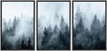 SIGNWIN Framed Canvas Print Wall Art Set Winter Fog Mist Pine Tree Mountain Forest Nature Wilderness Photography Modern Art Landscape Relax/Calm for Living Room, Bedroom, Office - 16