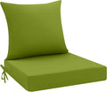 idee-home Outdoor Cushions for Patio Furniture, Outdoor Seat Cushion, Waterproof Hampton Bay Deep Seat Replacement Couch Chair Cushions for Garden Lawn Backyard Deck, 24 x 24 Green