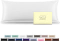 Silk Body Pillowcase Mulberry Silk Pillow Cases with Zipper Soft Breathable Smooth Cooling 20x54 inches Pillowcase for Sleep (White,20