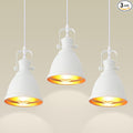 White Pendant Lights Kitchen Island 3 Pack, Vintage Pendant Light, 6.5’’ Farmhouse Pendant Light Fixtures, Adjustable Height, Pendant Lighting for Dining Room, Living Room, Sink, Bar