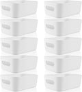 Zopeal Plastic Storage Bins 10 Pcs White Pantry Organizer Bins Small Baskets Storage Containers for Home Kitchen (12 x 8 x 5 Inches)