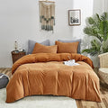 CLOTHKNOW Brown Comforter Twin/Twin XL Fluffy Bedding Comforter Sets Burnt Orange Bedding Comforter Terracotta Bedding Collection 3Pcs Bedding Comforter Sets