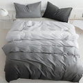 CLOTHKNOW Gray White Full Size Comforter Sets Grey Gradient Bedding Gray Bed Full Gray 3Pcs Gray Full Gradient Gray