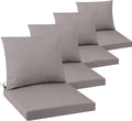 Outdoor Seat Cushion Set 24 x 24 In, Water-Resistant & Fade-Resistan, Patio Furniture Cushions with Removable Cover Deep Seat & Back Cushion with Handle and Adjustable Straps for Chair Sofa,4PC
