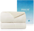 Snuggle Sac Cooling Comforter Twin Size, Breathable Cooling Blankets for Hot Sleepers and Night Sweats, Summer Comforters for Twin Size Bed, Soft Lightweight Blankets, 68x90 Inches, Snow Ivory