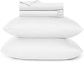 URBANHUT 700 Thread Count Egyptian Cotton Sheets Twin Size, 4Pc Sheet Set Soft Luxury Bed Sheets for Twin Size Bed, Sateen Weave Hotel Sheets, 16'' Elasticized Deep Pocket - White