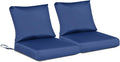 BPS 21x21 Inch Deep Seat Outdoor Cushions Set of 2, Navy Blue Fade-Resistant and Water-Resistant Patio Chair Cushions for Wicker Chairs, Sofas, Love Seats