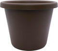 8.5 inch Round Classic Planter - Plastic Plant Pot for Indoor Outdoor Plants Flowers Herbs, Chocolate