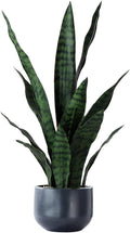 Artificial Plants Sansevieria Snake Plant with Black Plastic Planter Greenery Perfect Faux Agave Fake Plants in Pot for Home Office Indoor and Outdoo Décor (22