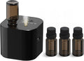 Scent Diffuser,Waterless Essential Oil Diffuser,Mini Portable Aroma Diffuser with Battery Operated,3 Mist Modes,Cycle Start,for 400 sq.ft Room,Home,Bedroom,Includes 3x10ml Essential Oils,Black