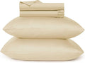 URBANHUT 700 Thread Count Egyptian Cotton Sheets Twin Size, 4Pc Sheet Set Soft Luxury Bed Sheets for Twin Size Bed, Sateen Weave Hotel Sheets, 14'' Elasticized Deep Pocket - Sand