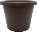 The HC Companies Classic Round Plastic Plant Pot w/Rolled Rim - Lightweight & UV Resistant Flower Pot for Herbs & More - Outdoor & Indoor Plant Pots w/Drainage (7 inch Chocolate, Pack of 1)