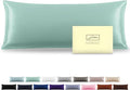 Silk Body Pillowcase Mulberry Silk Pillow Cases with Zipper Soft Breathable Smooth Cooling 20x54 inches Pillowcase for Sleep (Sage Green,20