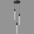 Modern Light Fixture Kitchen Island Pendant Light Dimmable LED Black Pendant Lights Mini Crystal Pendant Lighting for Bedroom Dining Room Living Room(3-Light )