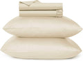 URBANHUT 700 Thread Count Twin Sheet Set Egyptian Cotton Sheets, 4Pc Sheet Set Soft Luxury Bed Sheets for Twin Size Bed, Sateen Weave Hotel Sheets, 14
