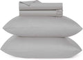 URBANHUT 700 Thread Count Egyptian Cotton Sheets Twin Size, 4Pc Sheet Set Soft Luxury Bed Sheets for Twin Size Bed, Sateen Weave Hotel Sheets, 14'' Elasticized Deep Pocket - Silver Grey