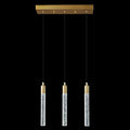 Kitchen Island Lighting Modern Light Fixture Gold Pendant Light Dimmable LED Gold Brass Finish Mini Crystal Pendant Lights for Dining Room Living Room(3-Light)