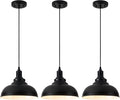 3-Pack Black Farmhouse Pendant Light Adjustable Pendant Lighting for Kitchen Island Industrial Hanging Barn Pendant Lights Over Island Sink Light Fixtures