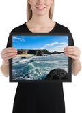 Bodega Bay Coastal Wall Art – Framed Ocean Photography Print – California Nature Landscape Poster – Seascape Decor for Living Room or Bedroom (11x14 inches) - Wooden Framed (Black)