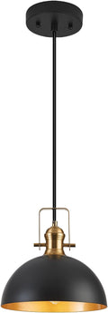 12 Inch Pendant Lights for Kitchen Island Matte Blacks Farmhouse Pendant Light fixtures Adjustable Height Dome Hanging Light for Dinning Room Bedroom Hallway,1 Pack