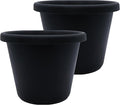 The HC Companies Classic Round Plastic Plant Pot w/Rolled Rim - Lightweight & UV Resistant Flower Pot for Herbs & More - Outdoor & Indoor Plant Pots w/Drainage (20 inch Black, Pack of 2)