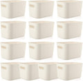 Zopeal Plastic Storage Bins 10 Pcs White Pantry Organizer Bins Small Baskets Storage Containers for Home Kitchen (10 x 7 x 6 Inch)
