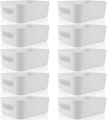 Zopeal Plastic Storage Bins 10 Pcs Gray Pantry Organizer Bins Small Baskets Storage Containers for Home Kitchen (8 x 5.7 x 3 Inch)
