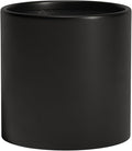 DTY Signature Mount Powell Fiberstone Planter - 10 Inch Small Black Cylindrical Mid-Century Modern Home Decor Indoor & Outdoor Plant Pot - Durable Planters for Indoor Plants, Outdoor Spaces