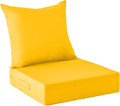 Outdoor Cushions for Patio Furniture,Outdoor Seat Cushion Set 24 x 24 x 4 Inch,Waterproof & Fade Resistant Outdoor Chair Cushions,Deep Patio Chair Cushion with Removable Cover,Yellow