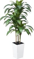 5FT Artificial Dracaena Tree - UV Resistant Faux Tropical Plant, Potted Fake Tree with Taper Planter & Pebbles - Indoor Outdoor Greenery for Home, Porch, Living Room, Bedroom Decor, VN127