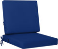 idee-home Outdoor Cushions for Patio Furniture, Outdoor Seat Cushion, Waterproof Couch Hampton Bay Deep Seat Replacement Chair Cushions for Garden Lawn Backyard Deck, 24 x 24 Navy Bue