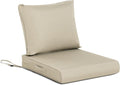 BPS 24x24 Inch Deep Seat Outdoor Cushion Set, Khaki Fade-Resistant and Water-Resistant Patio Chair Cushion for Wicker Chairs, Sofas, Love Seats
