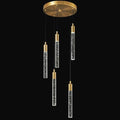Modern Light Fixture Kitchen Island Pendant Light Dimmable LED Gold Pendant Lights Mini Crystal Pendant Lighting for Bedroom Dining Room Living Room(5-Light )