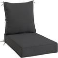 Sundale Outdoor Olefin Deep Seat Cushion, Patio Chair Cushion and Pillow, Water-Resistant Sectional Sofa Pad with Straps Dark Gray, 23 x 26 x 4 Inches