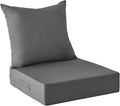 Outdoor Cushions for Patio Furniture,Outdoor Seat Cushion Set 24 x 24 x 4 Inch,Waterproof & Fade Resistant Outdoor Chair Cushions,Deep Patio Chair Cushion with Removable Cover,Dark Grey