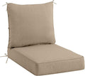 Sundale Outdoor Olefin Deep Seat Cushion, Patio Chair Cushion and Pillow, Water-Resistant Sectional Sofa Pad with Straps Khaki, 24 x 24 x 4 Inches
