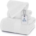 DAN RIVER 100% Ring Spun Cotton 3-Piece Towel Set, White, Bath Towel, Hand Towel and Washcloths, 550 GSM - Soft, Absorbent Quick Dry Cotton Towels for Bathroom, Spa, and Gym