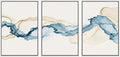 SIGNWIN Framed Canvas Print Wall Art Set Blue Tan Smoke Wave Landscape Abstract Shapes Illustrations Modern Art Decorative Contemporary Colorful for Living Room, Bedroom, Office - 24