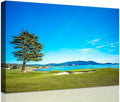 Pebble Beach Golf Course 18th Hole Green Wall Art for Living Room Bedroom Bathroom Home Decorations Golf Course Picture Poster Canvas Prints Modern Framed Artwork Ready to Hang(24''H x 36''W)