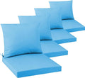 Outdoor Seat Cushion Set 22 x 22 In, Water-Resistant & Fade-Resistan, Patio Furniture Cushions with Removable Cover Deep Seat & Back Cushion with Handle and Adjustable Straps for Chair Sofa,4PC