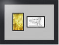 ArtToFrames Collage Photo Frame Double Mat with 2 - 3x5 Openings and Satin Black Frame