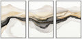 SIGNWIN Framed Canvas Print Wall Art Set Gold Gray Smoke Wave Landscape Abstract Shapes Illustrations Modern Art Decorative Contemporary Colorful for Living Room, Bedroom, Office - 24