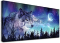 MHARTK66 Canvas Wall Art For Living Room Large Decor Paintings Bedroom Modern Family Decorations Office Abstract Aurora Scenery Wolf Pictures Artwork Posters Home Decoration