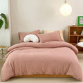 CLOTHKNOW Pink California King Comforter Set 3Pcs Mauve Blush Bedding Comforter Sets Soft All Season Dusty Rose Comforter with 2 x Pillow Cases
