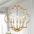 5 Light Gold Orb Chandelier for Dining Room Over Table, 22