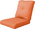 Patio Cushions for Outdoor Furniture - 22×24 Inches High Back and Deep Seating Outdoor Cushion for Patio Chairs Sofa Couch Loveseat Water Resistant(Orange/1 Set/Button)