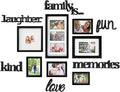 J.M.Deco 13 Pack Photo Frame, 9 Slots Reunion Family Memory Picture Frame Selfie 3D Design Gallery Collage Wall Hanging for 6x4 Photo, 5x7 Photo, 4x4 Photo, Black