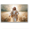 Christian Wall Art Print, Religious Scripture Biblical Decor, Faith-Based Inspirational Landscape with Cross, Digital Printed Canvas Poster for Church, Home Chapel, Prayer Room Decor